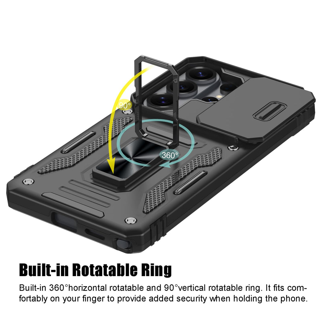Samsung Galaxy S26 Ultra Case, Shockproof Phone Case & Sliding Camera Cover & Ri