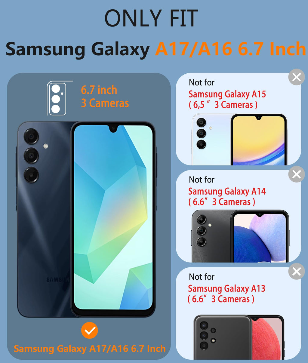 Galaxy A17/A16 5G Phone Case - Samsung A17 Military Grade Drop Protection, 14Ft