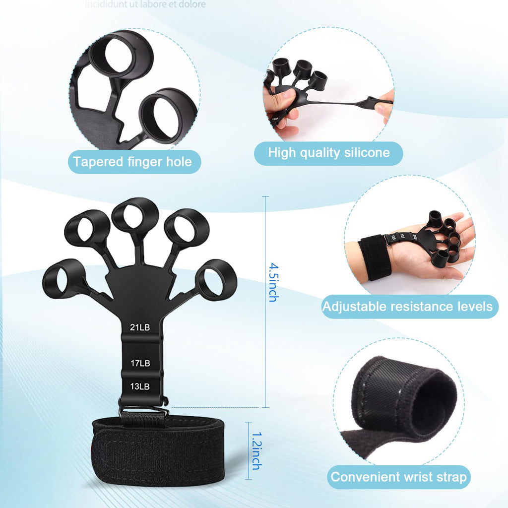 PCS Grip Strength Trainer Kit, Hand Gripper Strengthener, Forearm Strengthener,