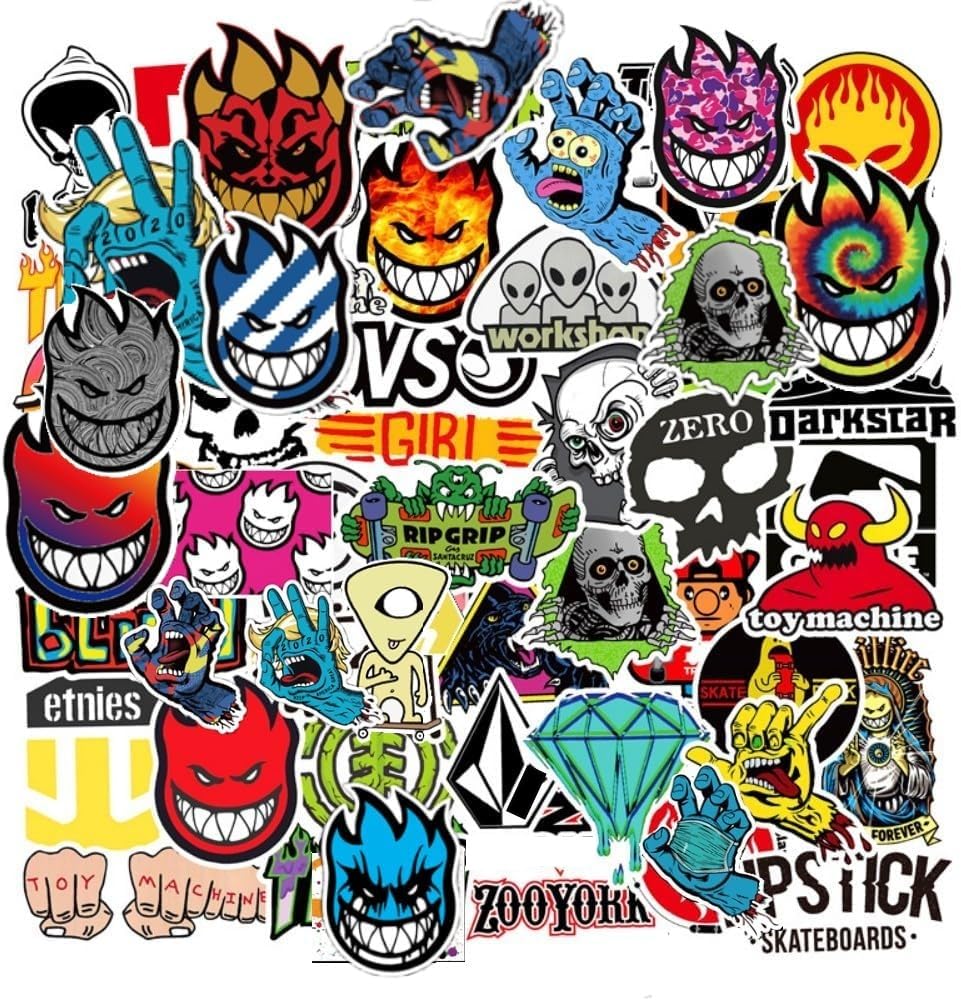 Skateboard Stickers Cool Waterproof Stickers for Laptop Water Bottle Suitcase Ph