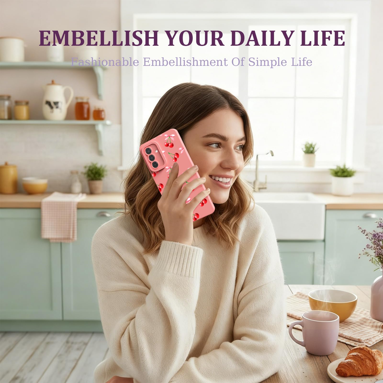 Case Compatible with Samsung Galaxy A36 5G, Cute Pretty Print Protective Silicon