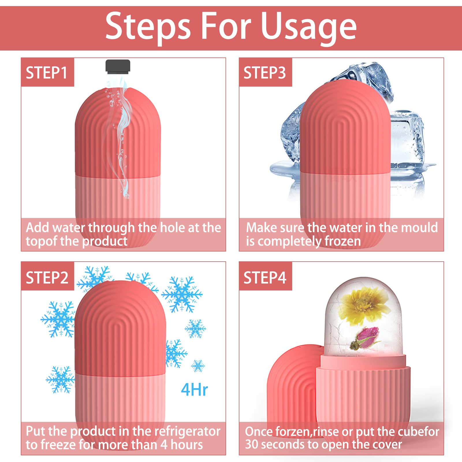 Roller Face Massager — Silicone Ice Mold for De-Puffing Eye Bags, Migraine Relie