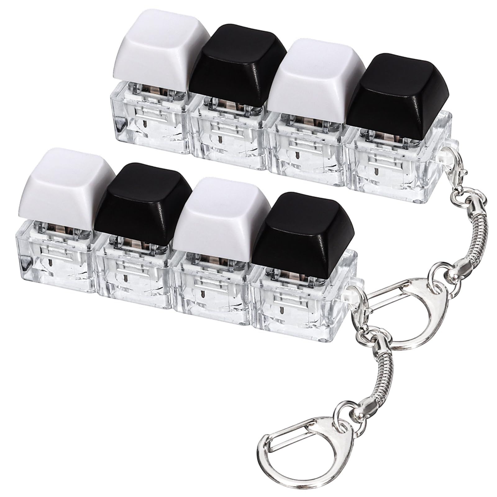 Keyboard Fidget Toy, 4-in-1 Keyboard Button Clicker Keychain, Push Bubble Se