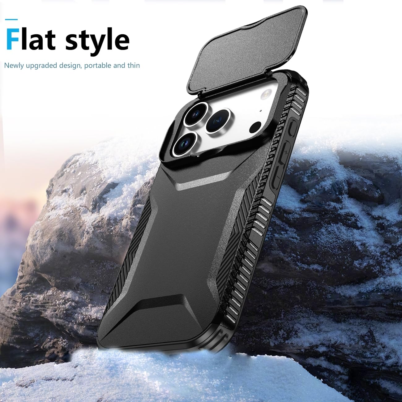 For Iphone 17 Pro Cases With Slide Camera Cover, Military Grade Non-Slip Heavy D