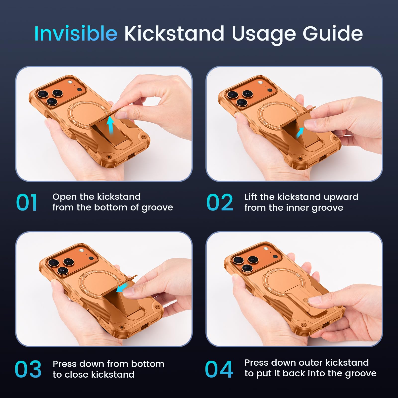 1 For Iphone 17 Pro Case [ Magsafe] [Invisible Kickstand] [Hd Screen Protector]