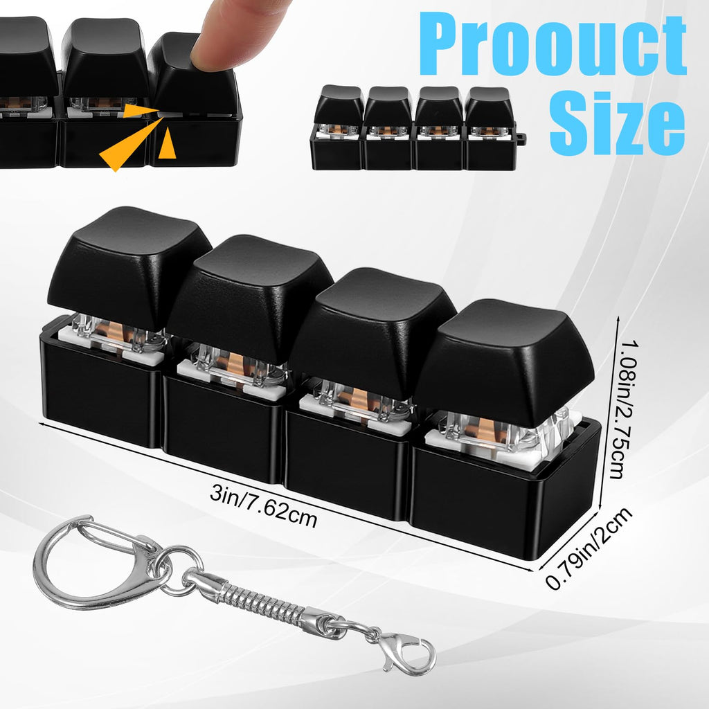 Pcs Keyboard Fidget Toys Fidget Clicker, Keyboard Four-Button Clicker Keychain