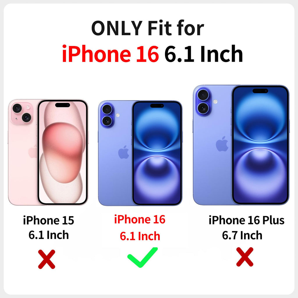 iPhone 16 Case, Floral Rose Cute Phone Case for Women Girls Aesthetic Patter