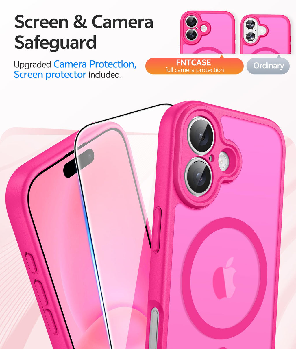 Iphone 16 Case [ Magsafe] Translucent Matte Cases With [Screen Protector] Milita