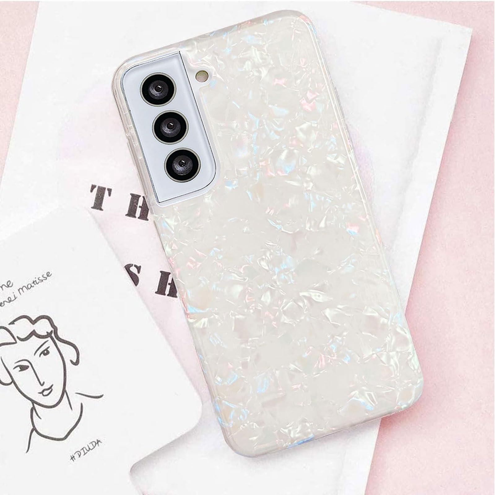 Galaxy S21 Case 5G 6.2-inch, Luxury Sparkle Glitter Translucent Clear Opal Pearl