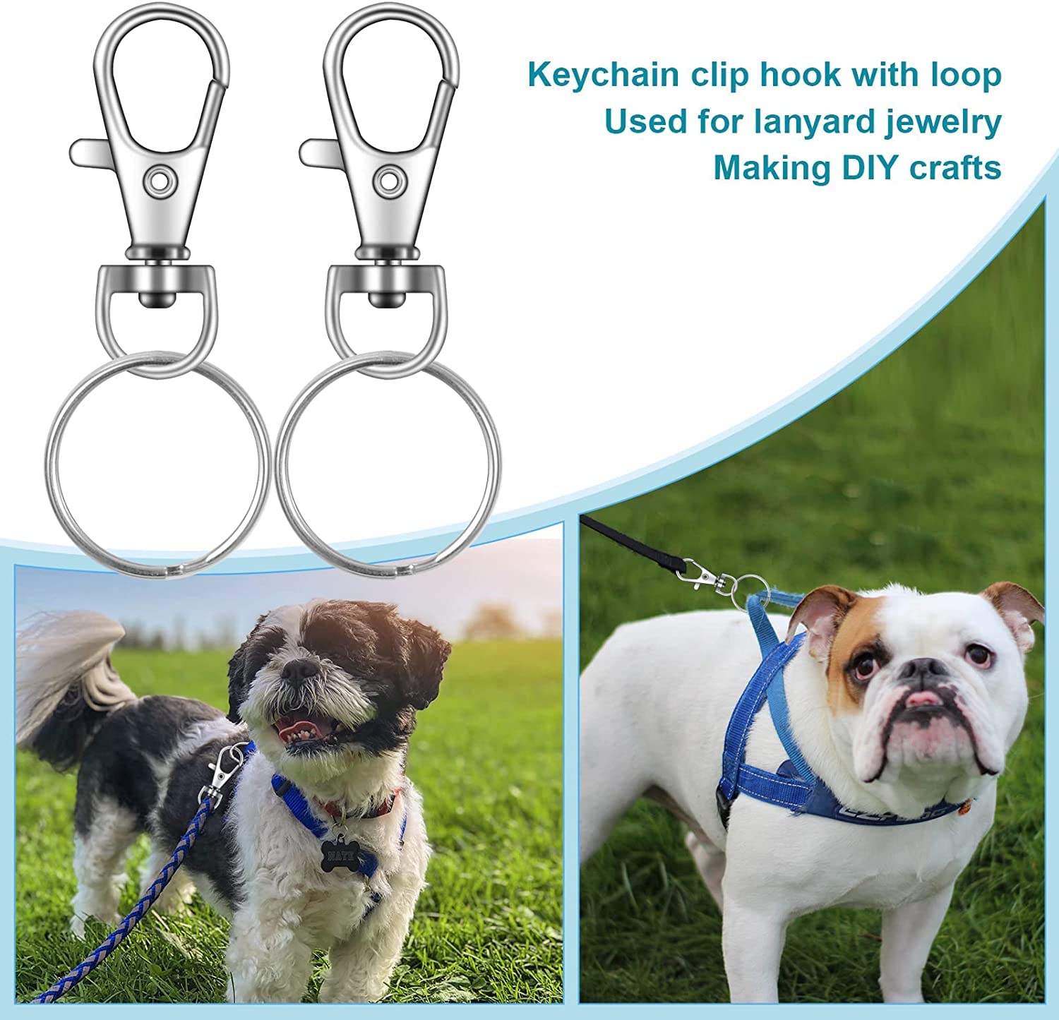 Chain Clip Hooks, Swivel Clasps Lanyard Snap Hook, Keychain Hooks for Lanyar