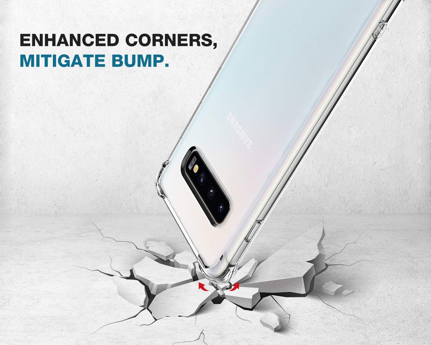 Clear Case for Samsung Galaxy S10+ / S10 Plus - Shockproof Bumper with Airbag Co