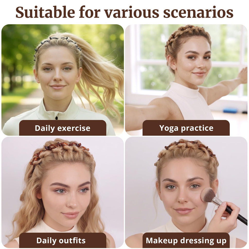 2 Pack Clip Headband for Twisty Bangs, 90s Hair Accessories for Women with 8 Min