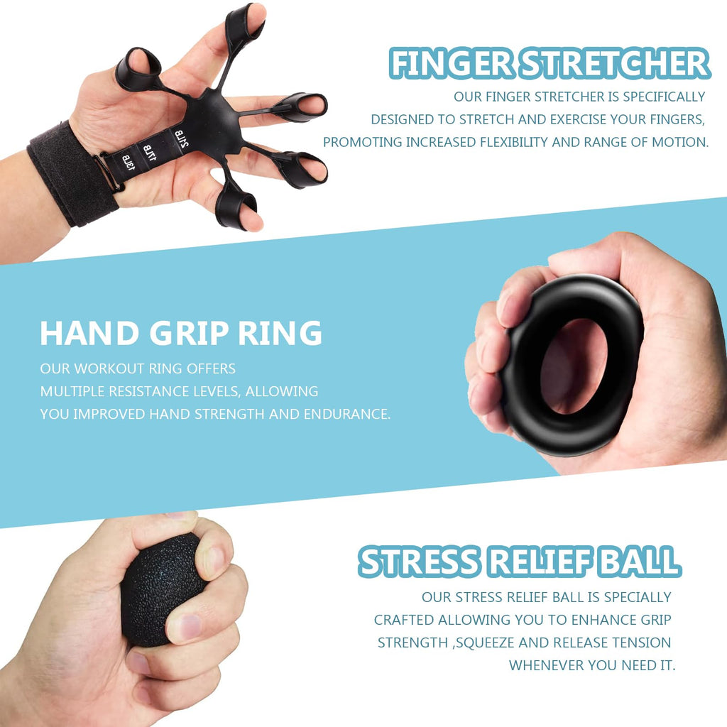 PCS Grip Strength Trainer Kit, Hand Gripper Strengthener, Forearm Strengthener,