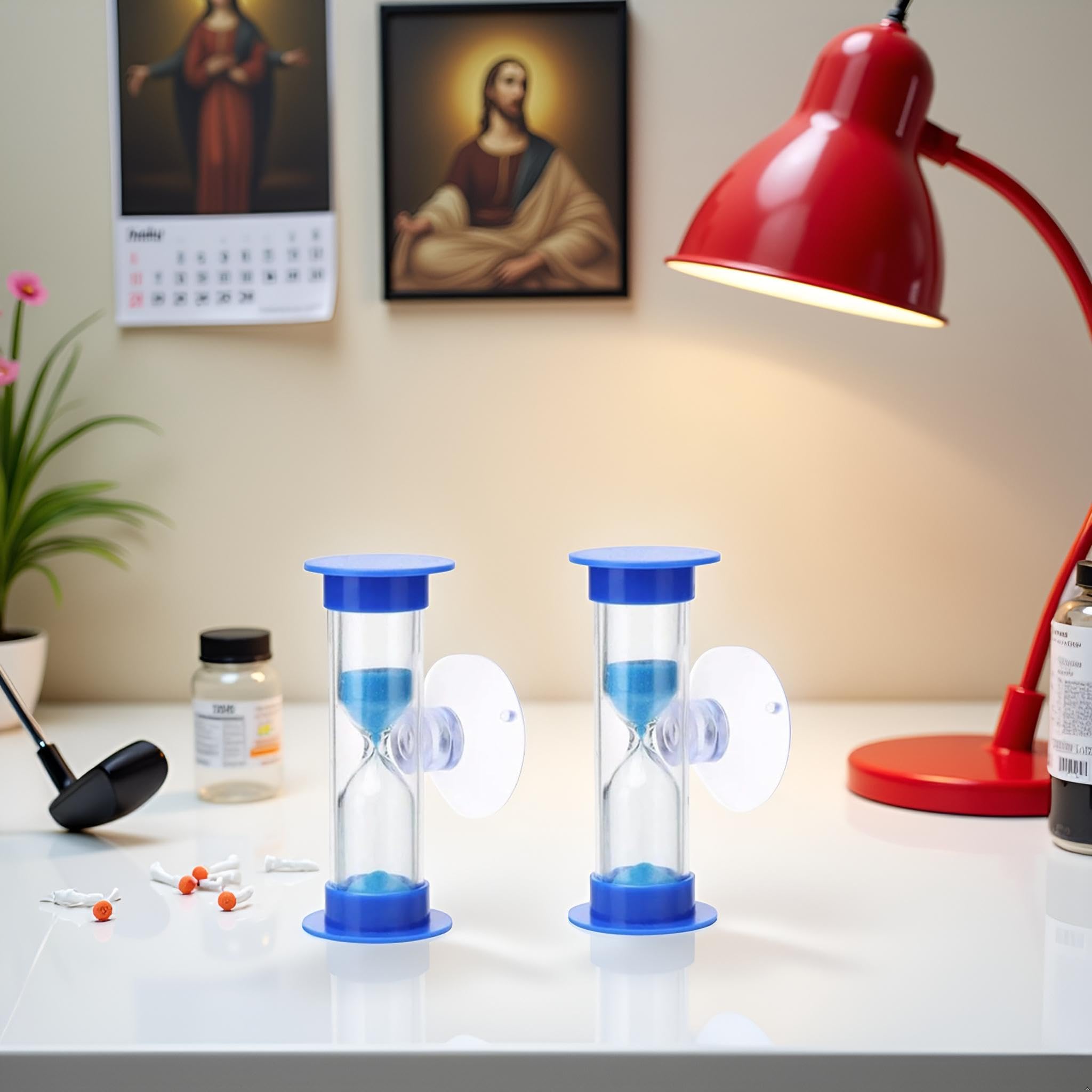 2-Minute Sand Timer With Suction Cup,Hourglass Toothbrush Timer For Kids, Classr