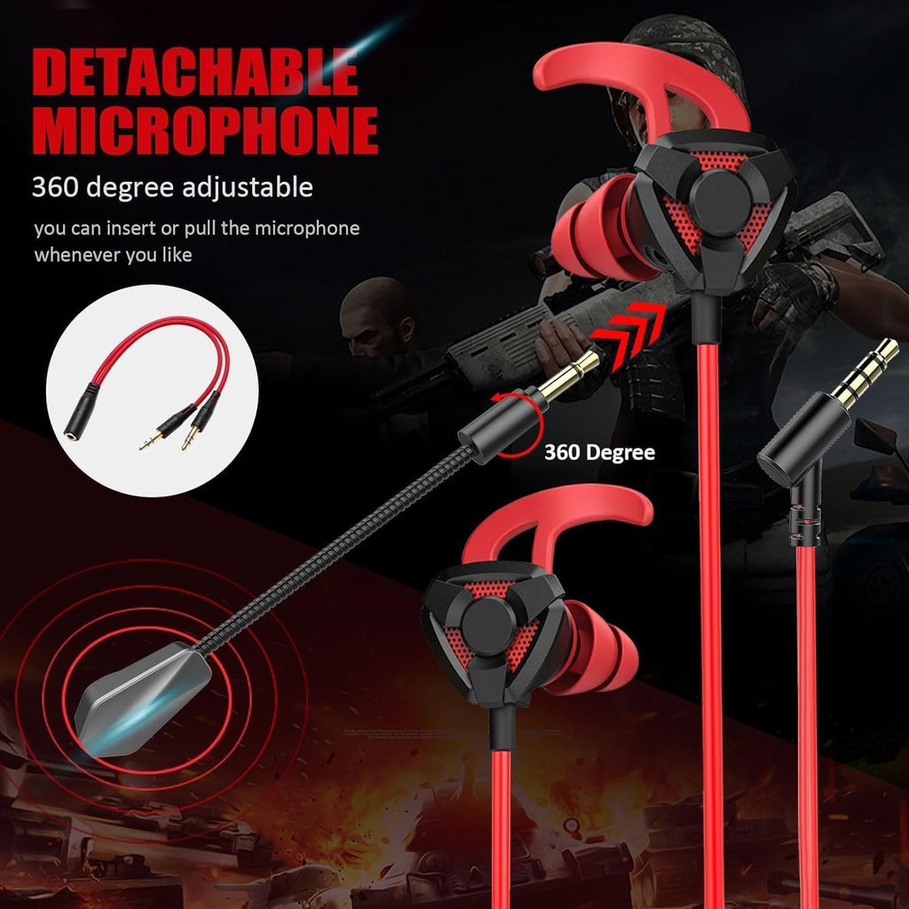 Gaming Headset with Microphone Wired Gaming Earbuds PC for One PS4 PS5 Nintendo