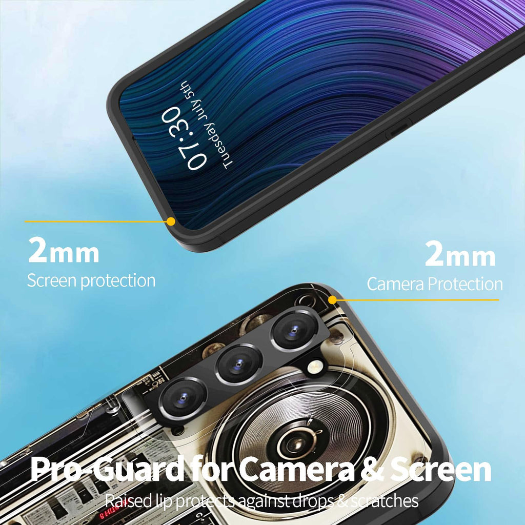 S23 5G Case - Dual Layer Hybrid with Built-in Dustproof Cap & Magnetic Car Mount