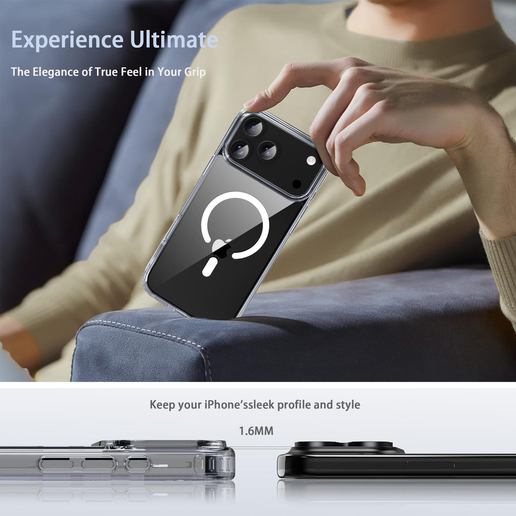 17 Pro Max Clear Case, with Screen Protector X1, Compatible with MagSafe,