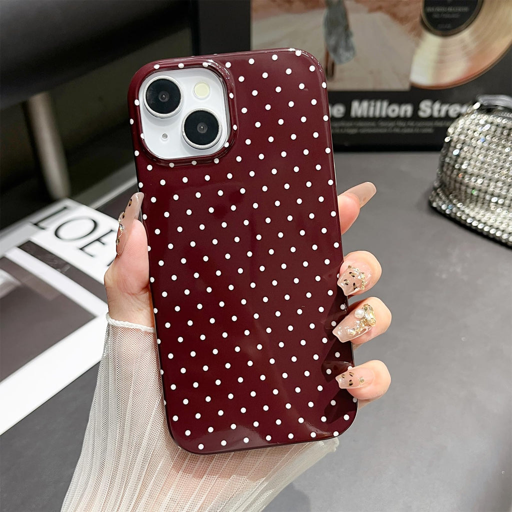 iPhone 16 Case Polka Dot Phone Cases Aesthetic Design Trendy Simple Case Sli