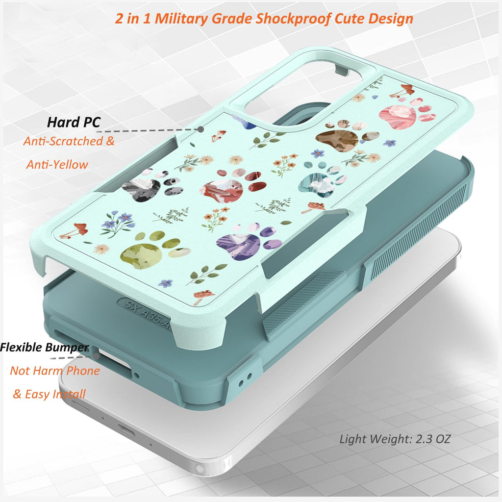 for Samsung Galaxy A35/A55 5G Case: Cute Flowers Floral Design for Girls Women S