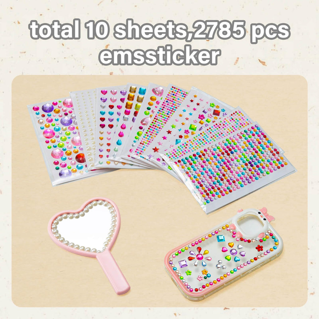Self Adhesive Gems for Crafts, Acrylic Bling Heart Sticker, Jewel