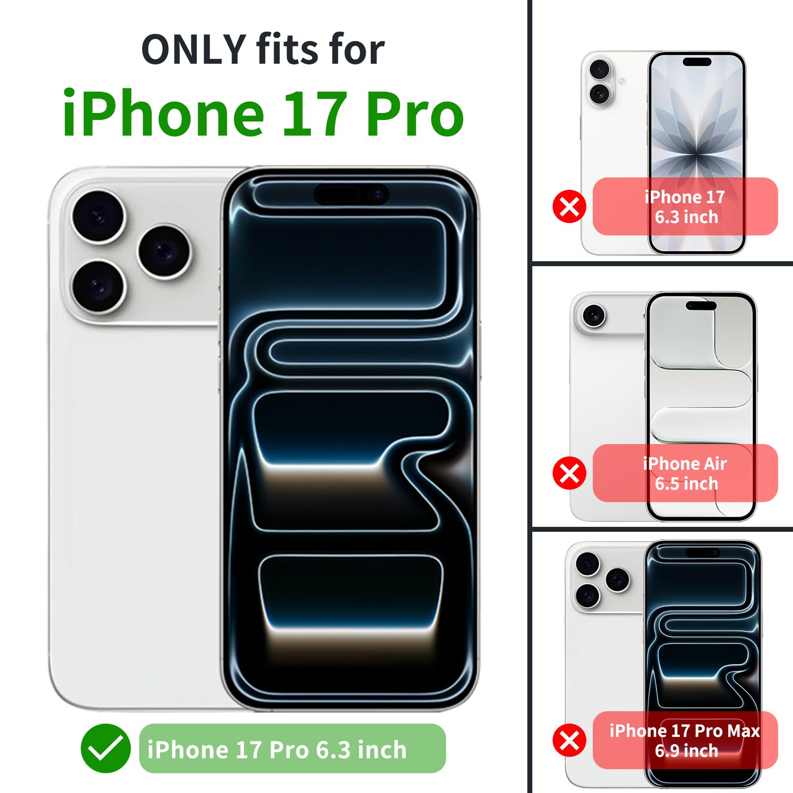 Iphone 17 Pro Case, Heavy Duty Drop Protection Screenless Dual Layer Shockproof