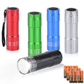 of Flashlights 9 LED Mini Aluminum Flashlight Bulk with Lanyard 15 AAA Ba