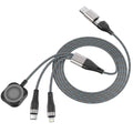 Multi Charging Cable for Apple Watch, iPhone & Galaxy - USB C/Lightning/Mic