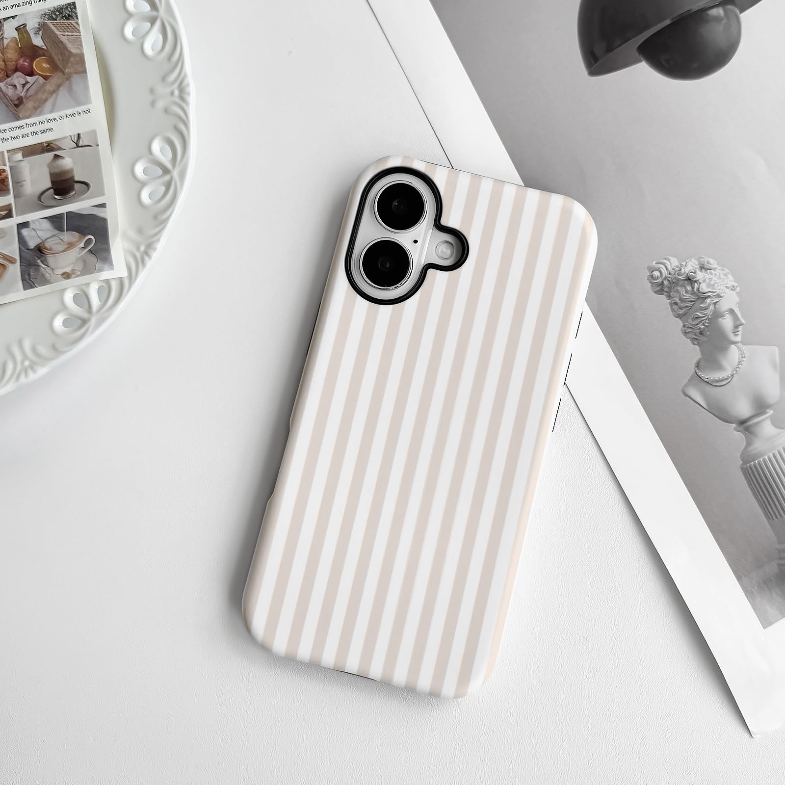 17 Case Matte Cute Vertical Stripes For Women Girls Men Boy Striped Pattern Hybr