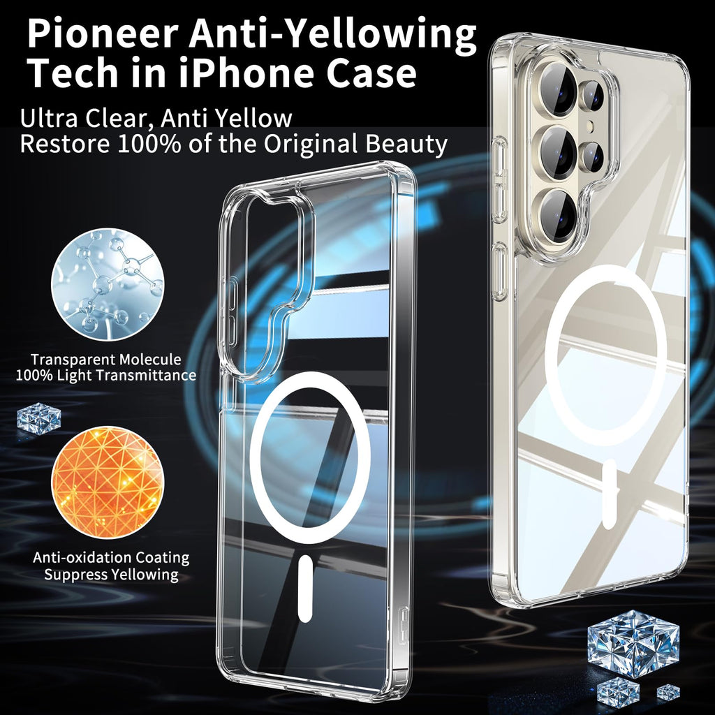Samsung Galaxy S26 Ultra Case Clear, Magsafe, Magnetic Slim Cover, Anti-Yellowin