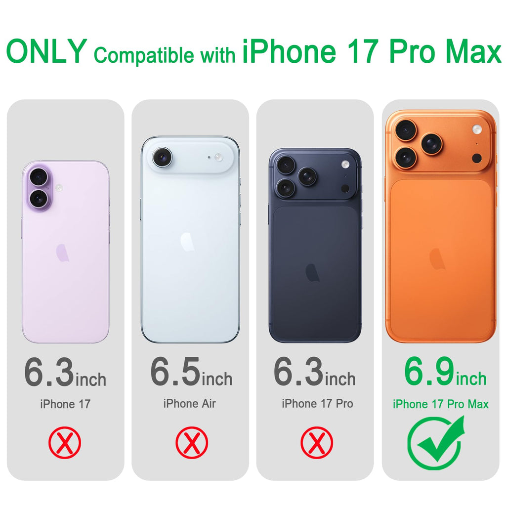 For Iphone 17 Pro Max Case, Dual Layer Heavy Duty Shockproof Protective Phone Ca