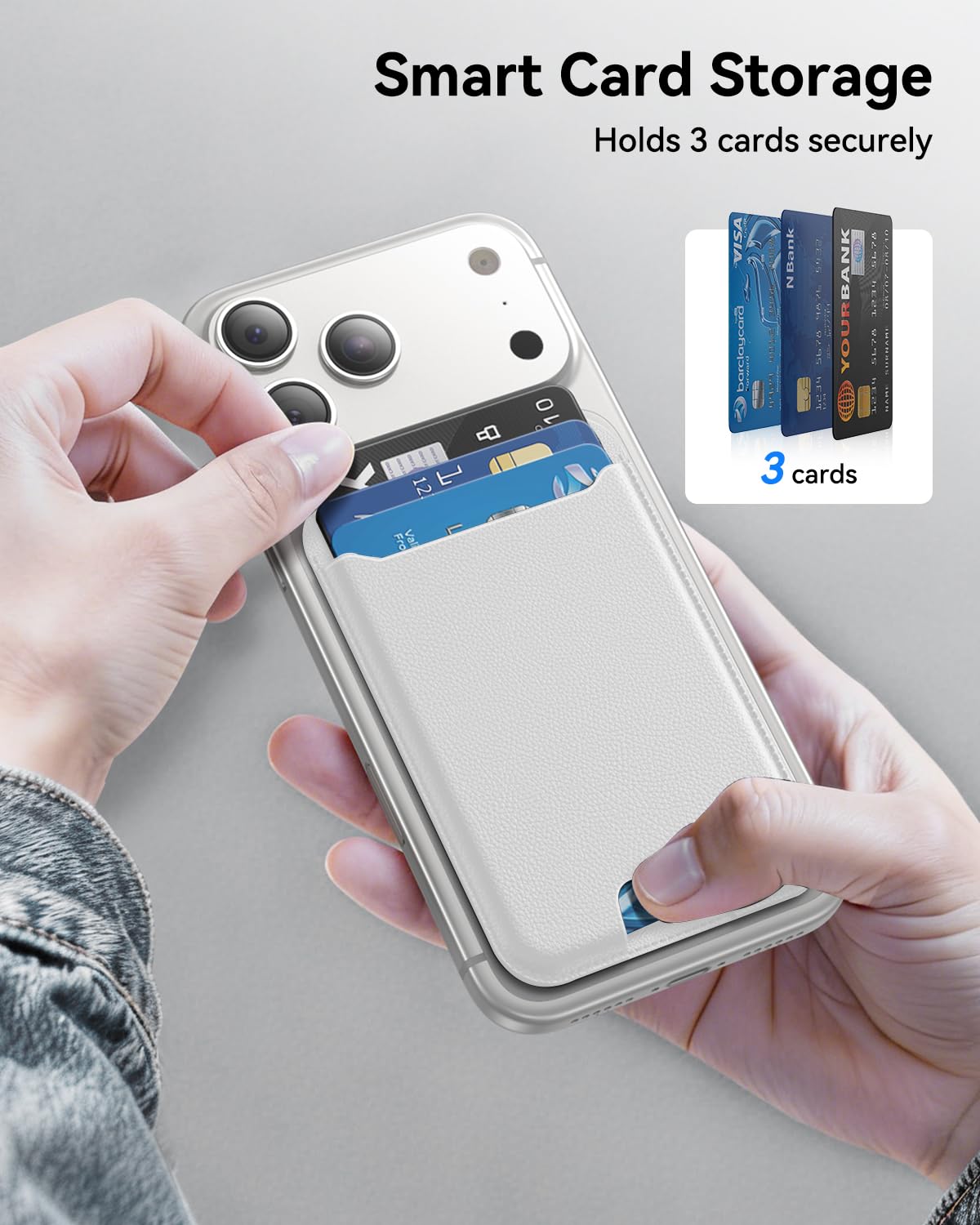 for MagSafe Wallet, 3 Cards Holder, Slim Magnetic Phone Wallet for iPhone 17/16/
