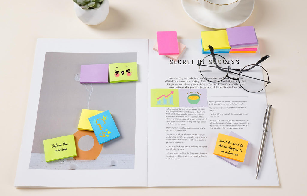 Sticky Notes 1.5x2 in, 9 Colors Bright Strong Adhesive Post, Suitable