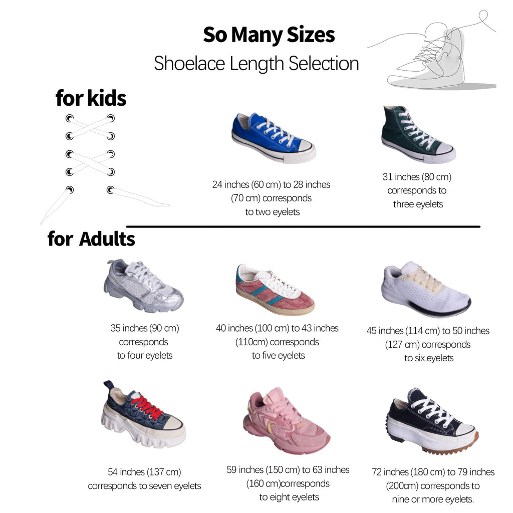 5/16" Double Layer Flat Shoelaces - Non-Slip, No-Fray, No-Pilling, 21 Colors & 1