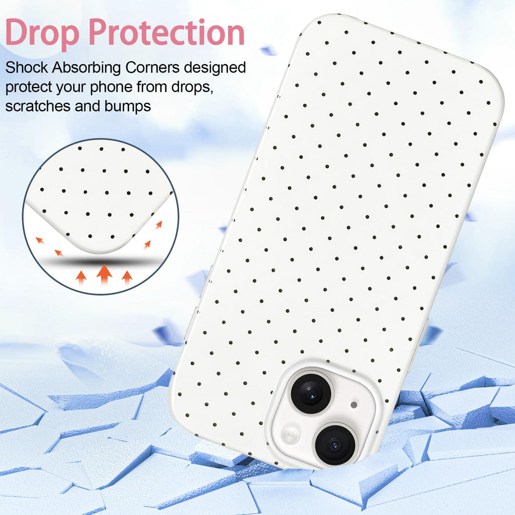 iPhone 14 Case & iPhone 13 Case Cute Polka Dot Aesthetic Design Simple Cover
