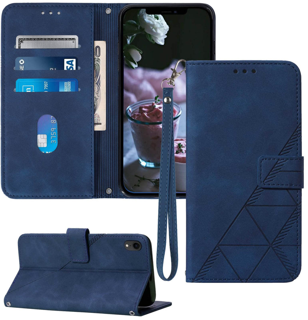 Dextrad Compatible for iPhone XR Wallet Case,[Kickstand][Wrist Strap][Card Holde