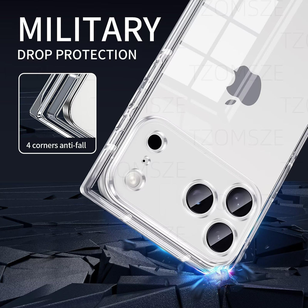 Compatible with iPhone 17 Pro Max Clear Case,Camera Protection,Reinforced C