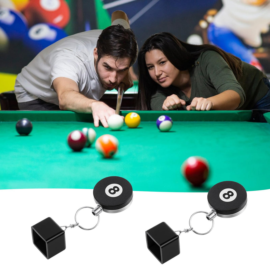 2 Pcs Pool Chalk Holder - Retractable Billiards Pool Cue Chalk Holder with Belt