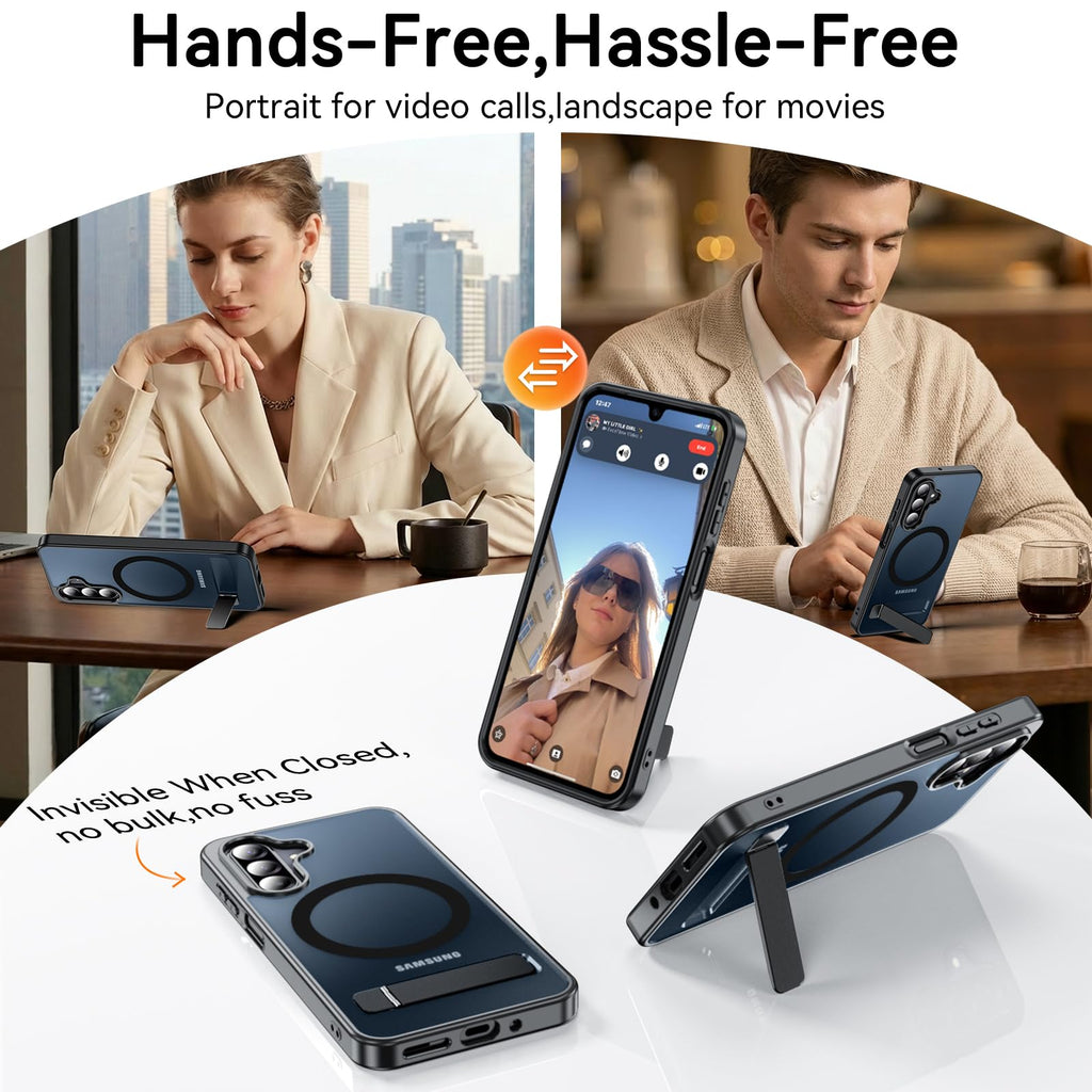 for Samsung Galaxy A17 5G Case with Stand, Magnetic Shockproof Phone Case Fit