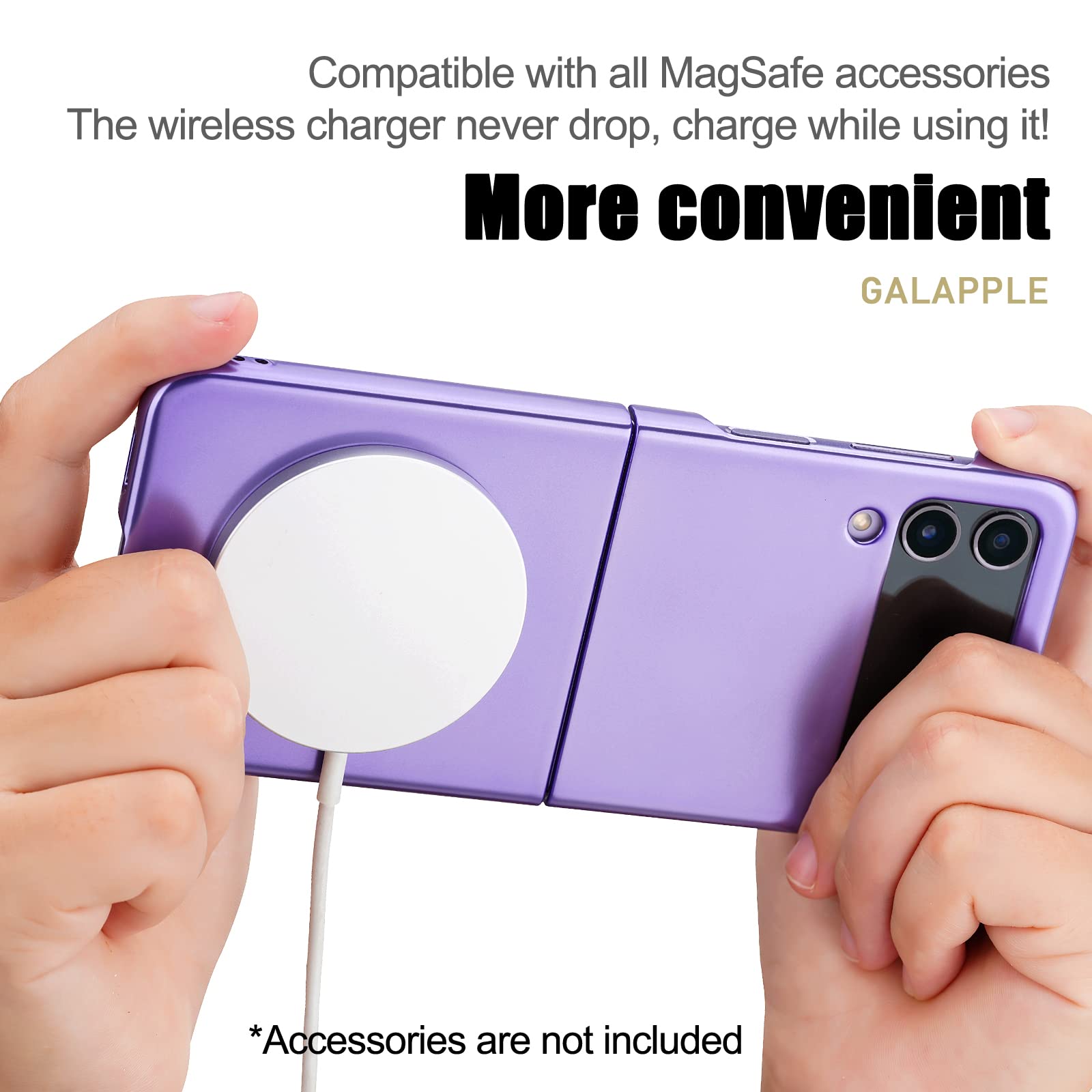 for Samsung Galaxy Z Flip 4 Mganetic Case Purple Full Cover Hard PC Ultra-Thin A