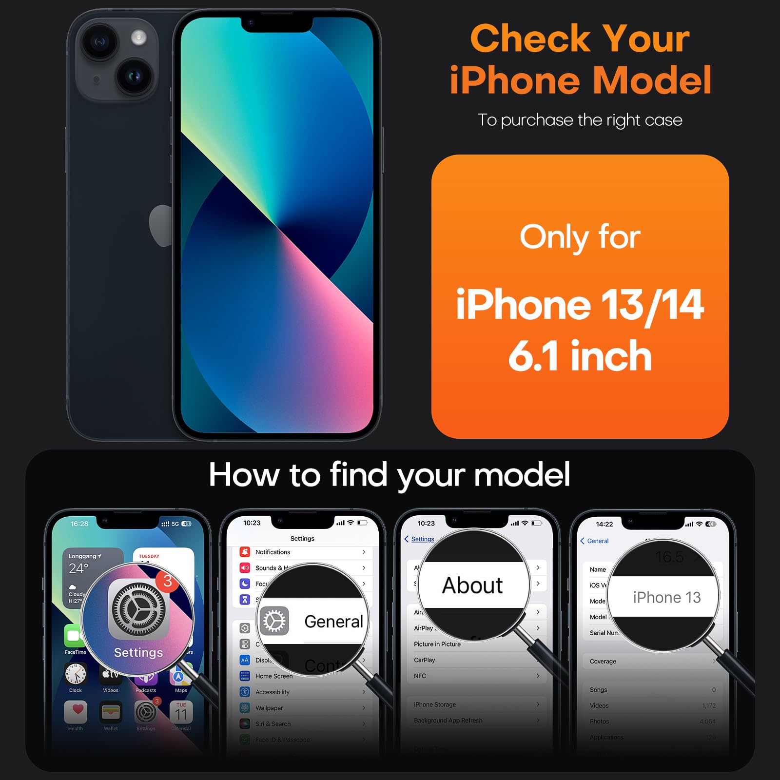 In 1 Magnetic For Iphone 13 Case, [ Magsafe] [With 1X Screen Protectors] Not-Yel