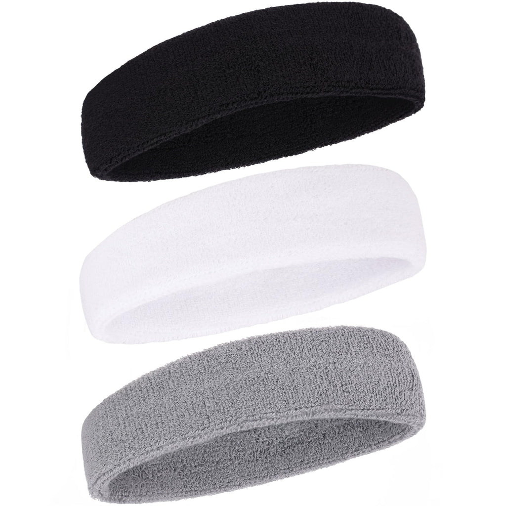 Sports Headband for Men and Women Terry Cloth Moisture Wicking Sports Sweatband