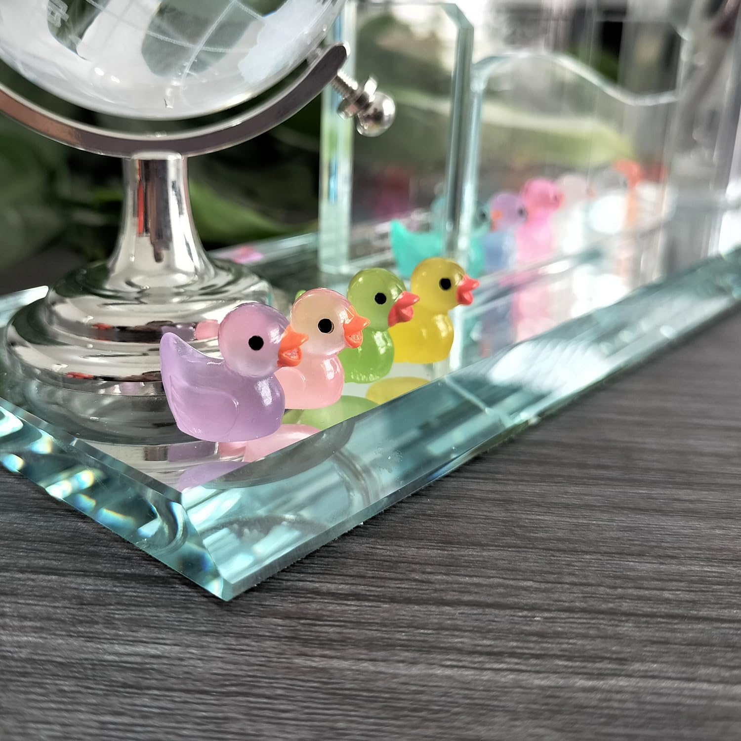 Pcs Luminous Mini Resin Ducks Tiny Glow in The Dark Duck Micro Garden Landsc