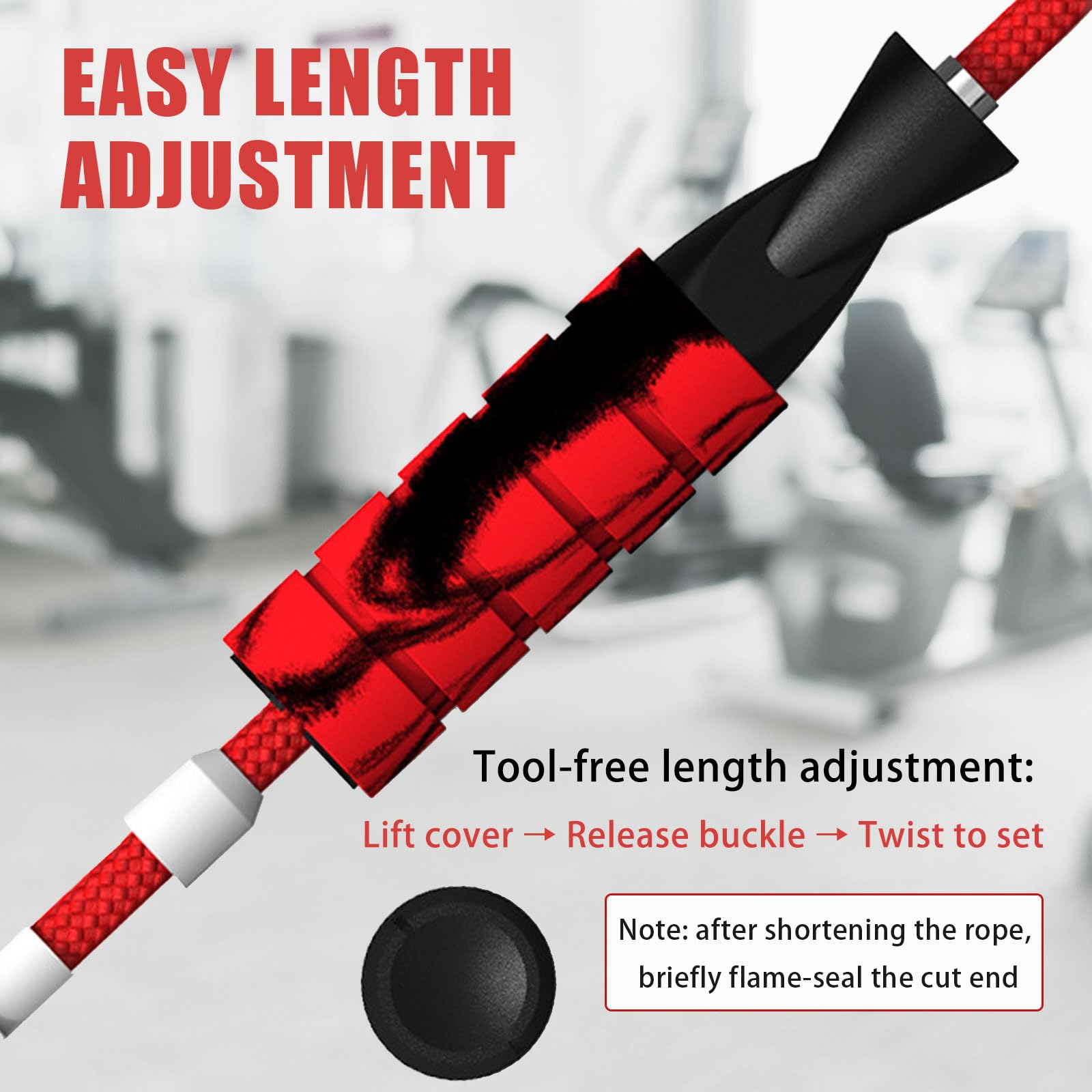 Rope with Adjustable Length Cotton Rope Double Bearing Skipping Rope for Women M