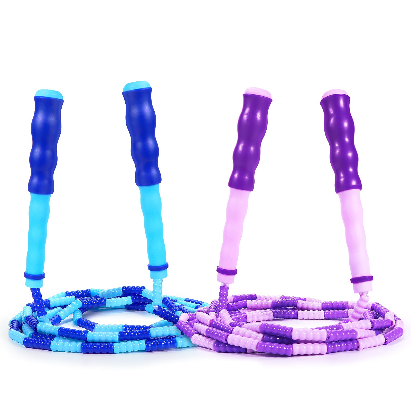 Jump Rope Kids-Soft Beaded Skipping Rope Adjustable Tangle-Free Segmented Jumpin
