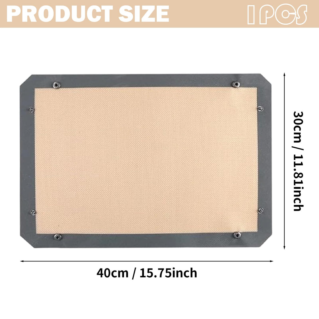 Baking Mat with Buckle — No-Leak Non-Stick Oven Liner with Snap-Lock Corners