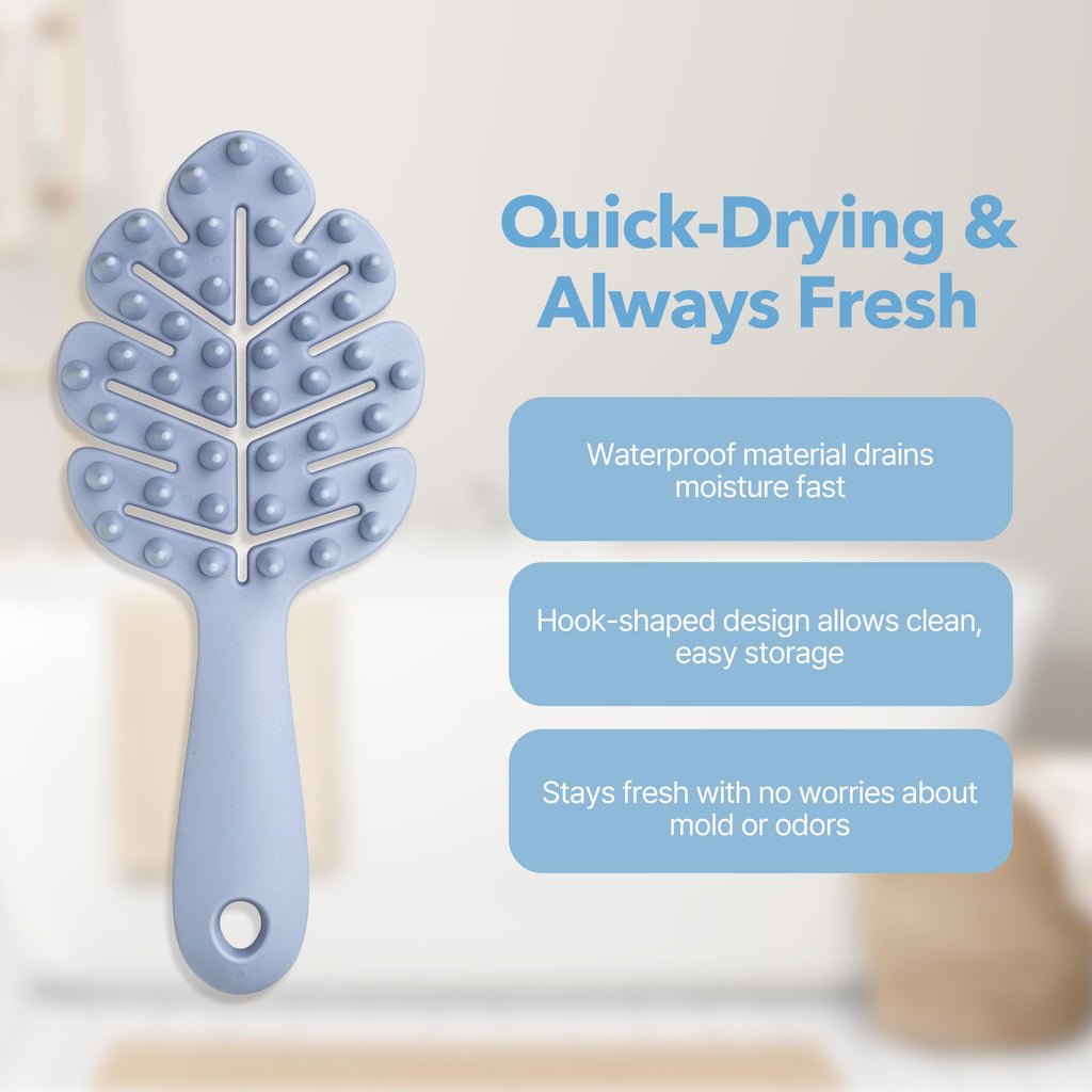 Massager Brush 2-Pack – Leaf-Grip Shampoo Scrubber for Deep Clean & Hair C