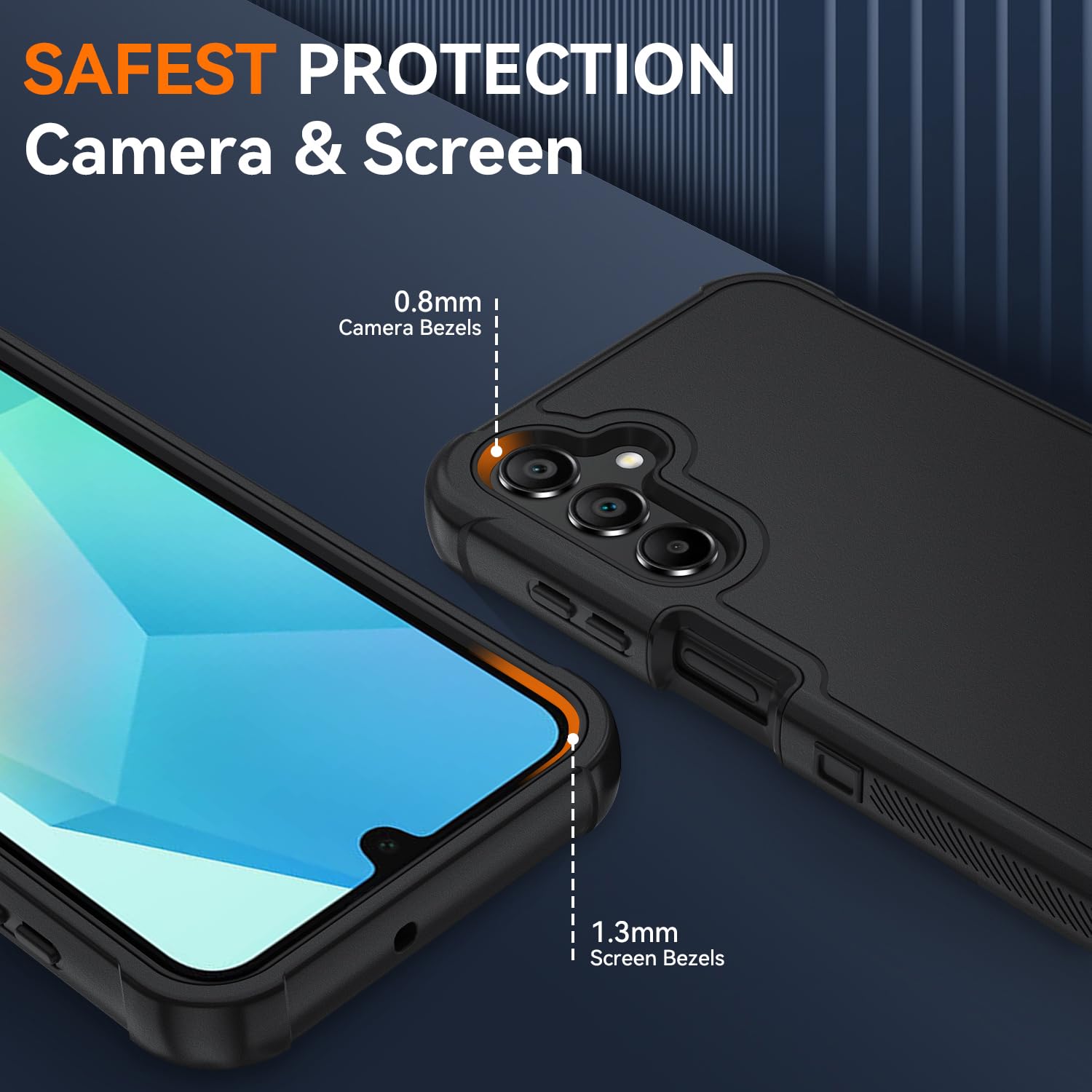 Samsung Galaxy A16 5G Case : 3-Layer Shockproof Phone Cover with HD Screen P