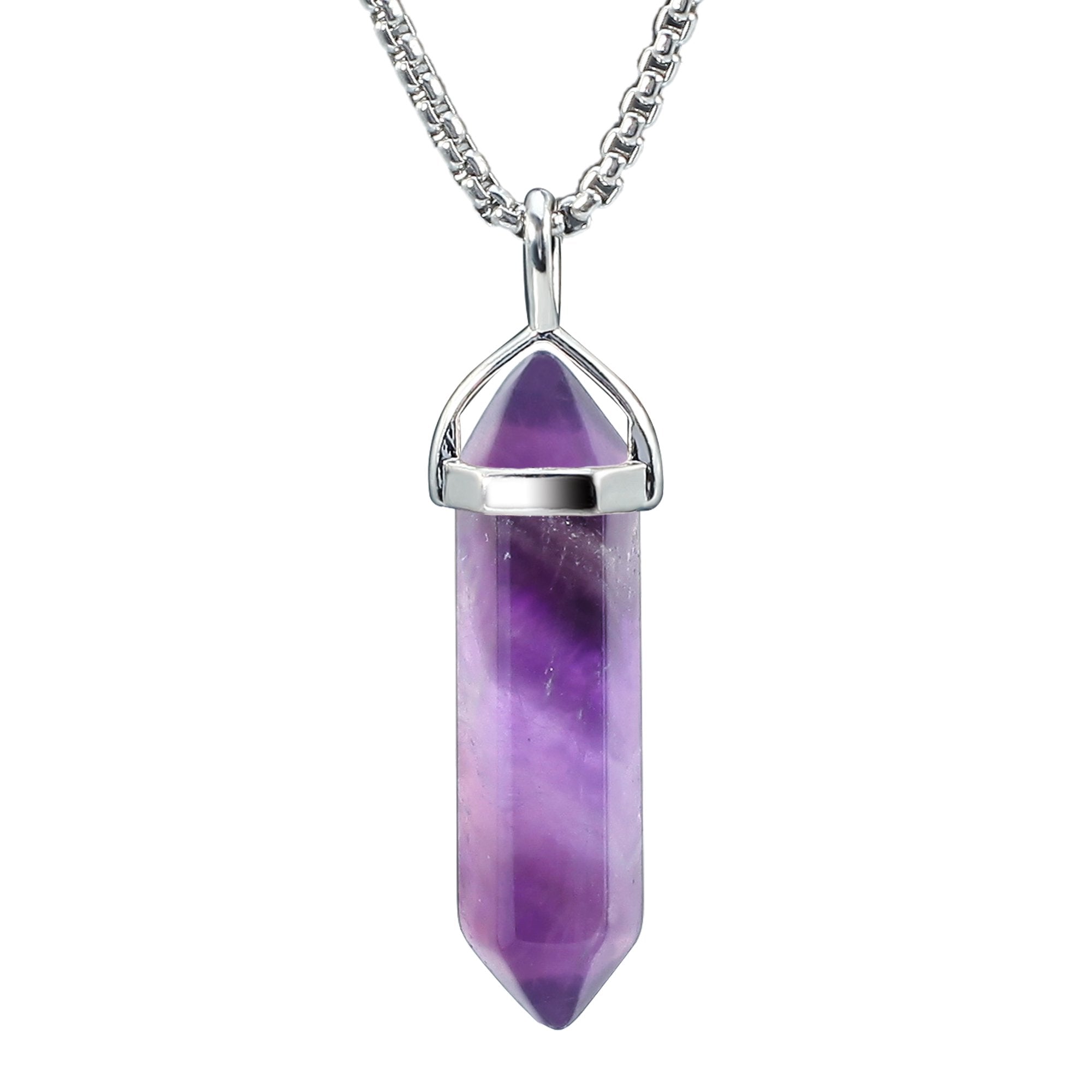 Amethyst Necklace Gemstone Crystal Necklace for Women Healing Stone pendant Jewe
