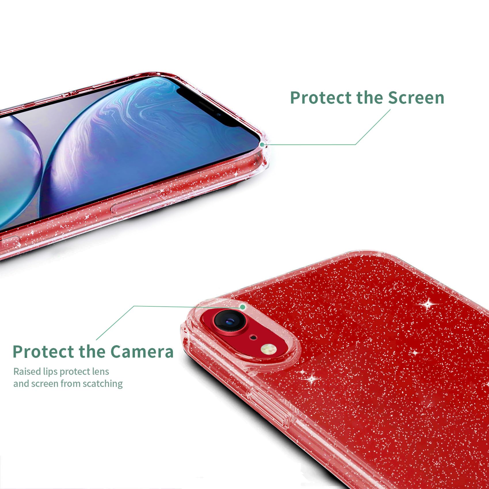 with iPhone XR Case, Bling Sparkle Soft TPU Anti-Scratch Shockproof P