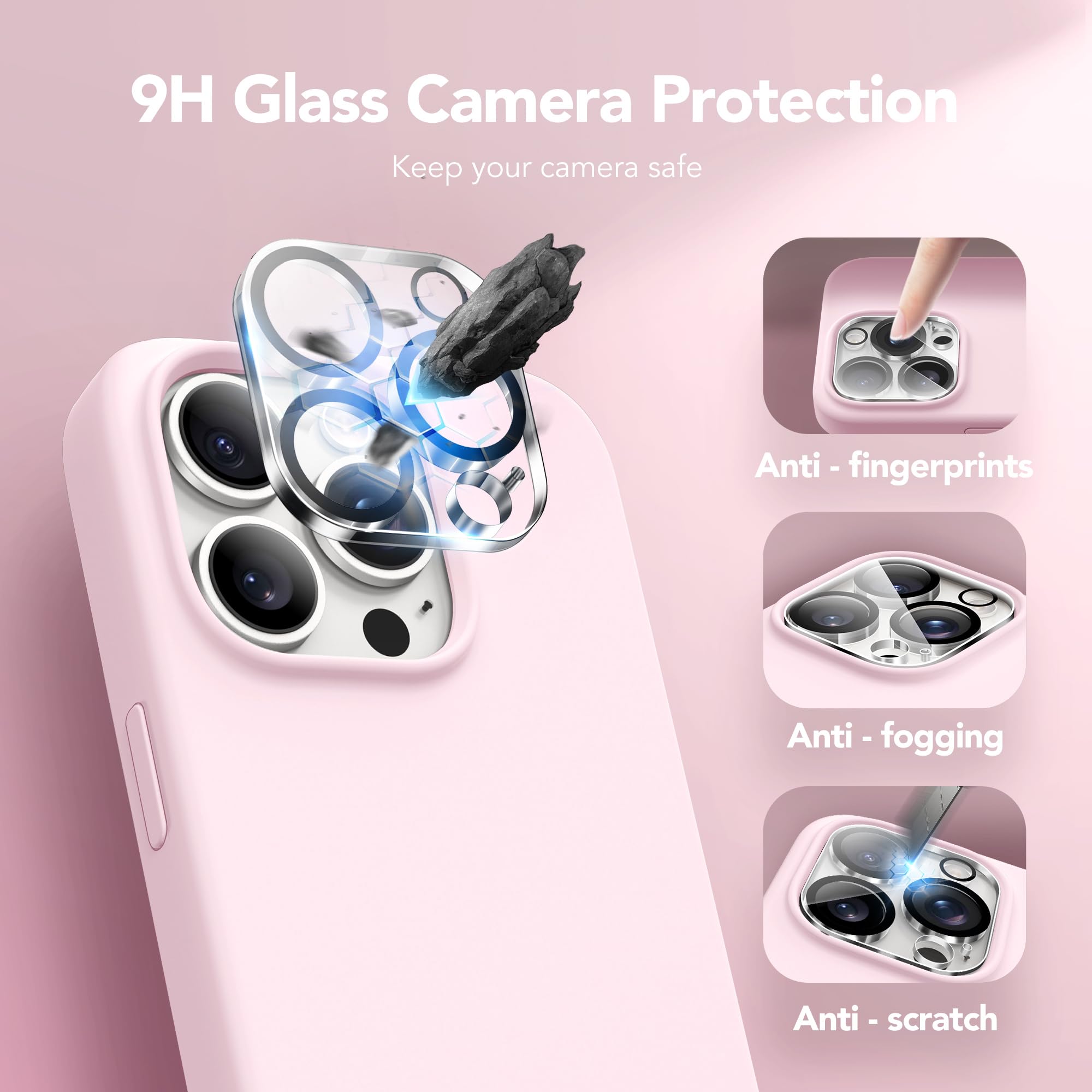 Iphone 15 Pro Max Case Silicone, Magsafe, Camera Protector + Screen Protector, S